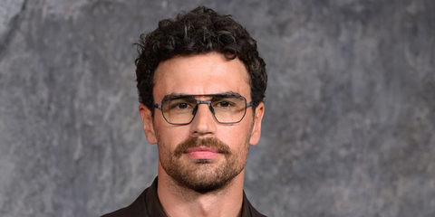 Theo James was seen wearing black iron Akoni Proteus AKS 539 A sunglasses at the UK premiere of Fuze, March 2026.