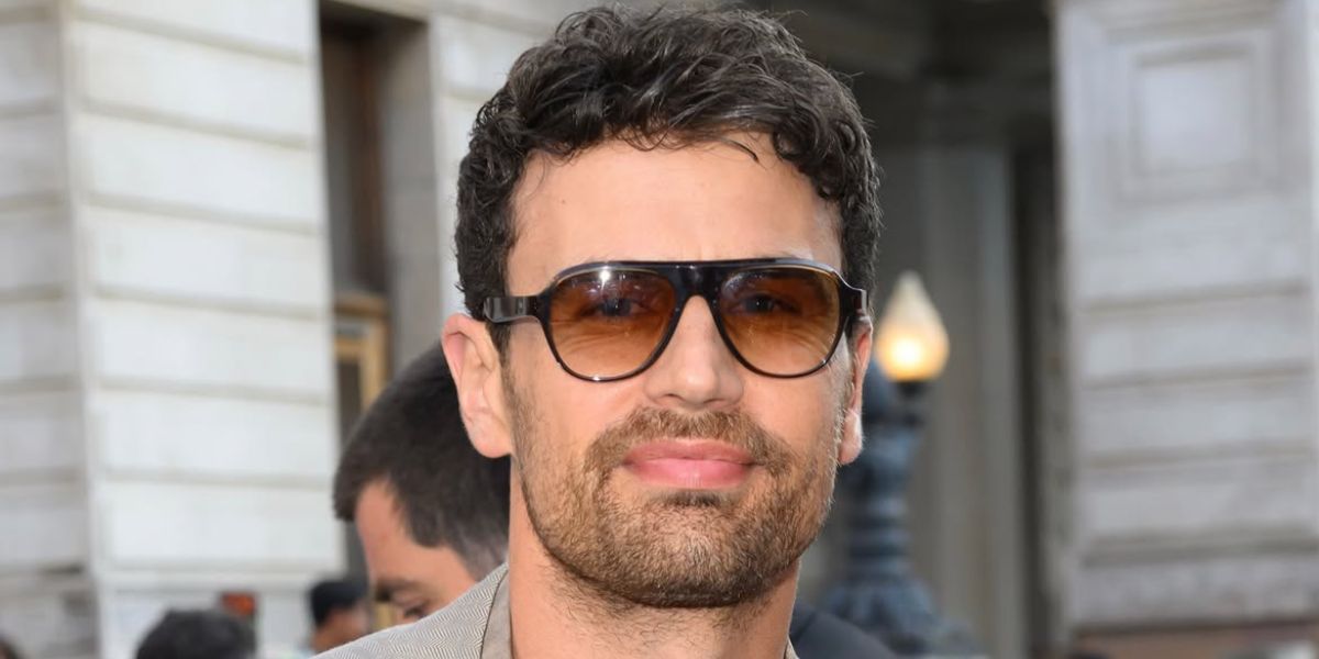 Theo James was seen wearing Oliver Peoples Paul Newman Sun OV5581SU 1492/GN Polarised sunglasses at the grand opening of RH, The Gallery in Mayfair, London, June 2026