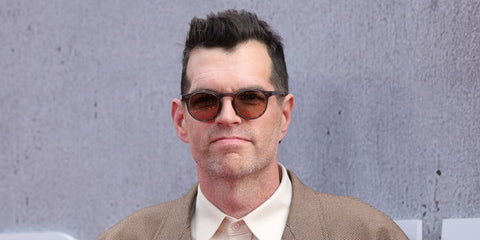 Actor Timothy Simons was seen wearing transparent mauve Oliver Peoples Gregory Peck Sun OV5217S 1473/5D Photochromic sunglasses at the Los Angeles premiere of The Handmaid's Tale season 6, April 2025.