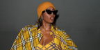 Tiwa Savage was seen wearing tortoiseshell Burberry TB Collection BE4421U 4106/87 cat eye sunglasses to attend the Burberry Fall/WInter 2024 fashion show during London Fashion Week
