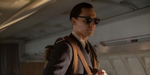 Tom Hiddleston wears American Optical Saratoga C3 ST GYN Black sunglasses on the Disney+ series, Loki