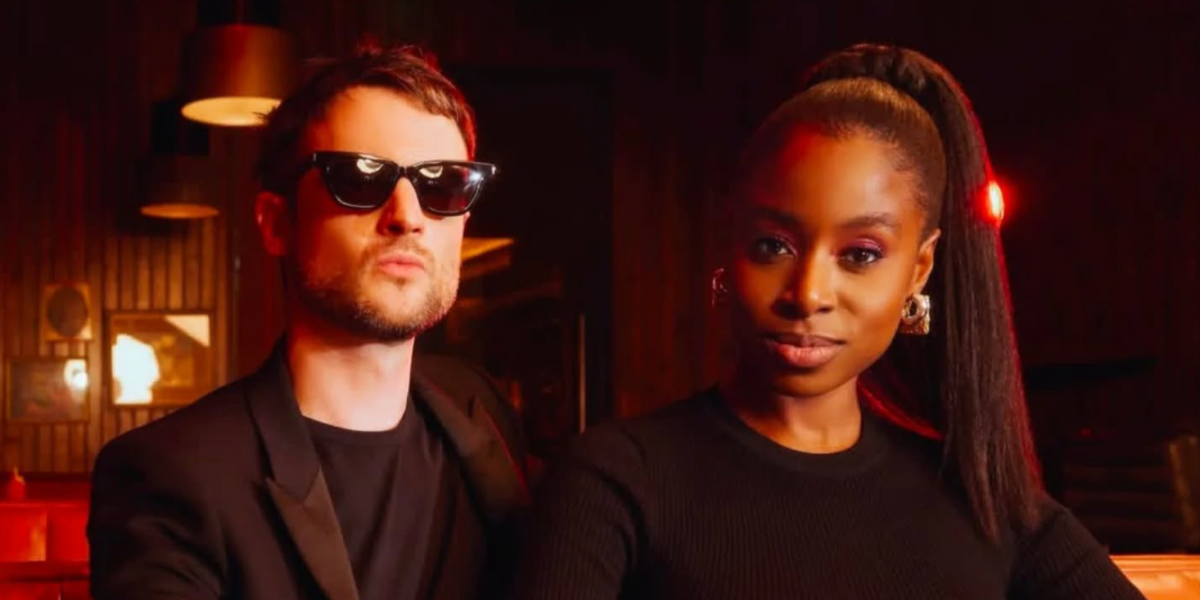 Tom Sturridge, pictured with The Sandman co-star Kirby Howell-Baptiste, was seen wearing black Saint Laurent Sun SL 462 Sulpice 001 sunglasses