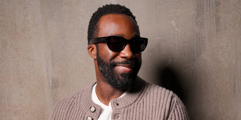 Actor Tramell Tillman was seen wearing black Bottega Veneta BV1393S 001 sunglasses with tortoiseshell temple details at the Bottega Veneta Spring/Summer 2026 fashion show during Milan Fashion Week. Shop online now on Pretavoir