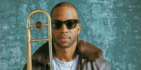 Musician Troy Andrews, widely known as Trombone Shorty was seen wearing the iconic Ray-Ban Wayfarer 2140 901/58 Polarised black sunglasses in a News Graphic Georgetown, Kentucky feature.