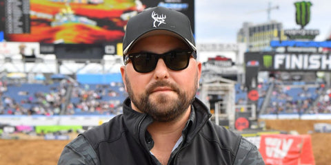 American country singer Tyler Farr was seen wearing the iconic black Ray-Ban Wayfarer 2140 901/58 Polarised sunglasses at the Monster Energy Supercross Nashville VIP Event in September 2024.