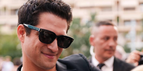 Actor Tyler Posey was seen wearing black Gucci GG1605SK 001 sunglasses at the Festival TV Monte-Carlo, June 2025. Shop online now on Pretavoir