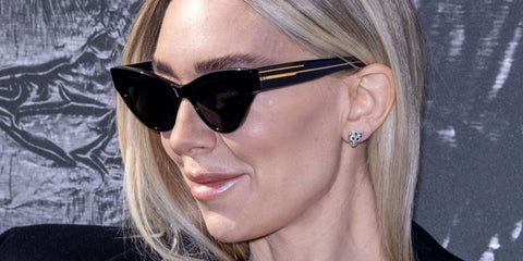 Actress Vanessa Kirby was seen wearing black and gold Oliver Peoples x Khaite 1951c OV5573SU 1492/87 cat eye sunglasses at the Givenchy Fall/Wnter 2025 fashion show during Paris Fashion Week. Shop online now on Pretavoir