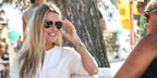 Czech model Veronika Varekova was seen wearing gold Ray-Ban Aviator RB 3025 181 sunglasses