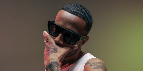 American rapper Vic Mensa was seen wearing black Versace 4430U GB1/87 sunglasses in a Rain Magazine feature.