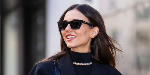 Victoria Justice was seen wearing black Saint Laurent Sun SL 276 Mica 001 cat eye sunglasses in New York City, November 2023. Shop online now on Pretavoir