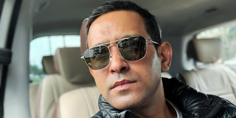 Bollywood actor Vikrant Massey was seem wearing Gucci GG1183S 001 / 005 sunglasses in his Instagram post, August 2025. Shop online now on Pretavoir