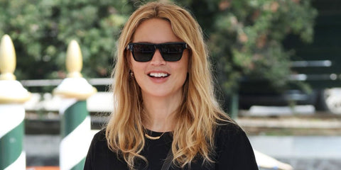 Virginie Efira was seen wearing black Saint Laurent Sun SL 469 001 sunglasses at the 79th Venice International Film Festival