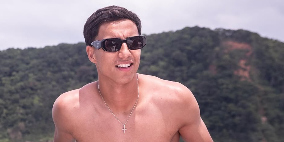 Brazilian footballer Vitor Reis of Girona FC and Manchester City FC was seen wearing black Prada PR 17WS 1AB5S0 Symbole Sunglasses in his Instagram post, December 2024.