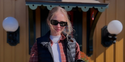 Russian model Vlada Roslyakova was seen wearing black Ray-Ban Kiliane RB 4395 6677/87 sunglasses in her Instagram post, November 2024