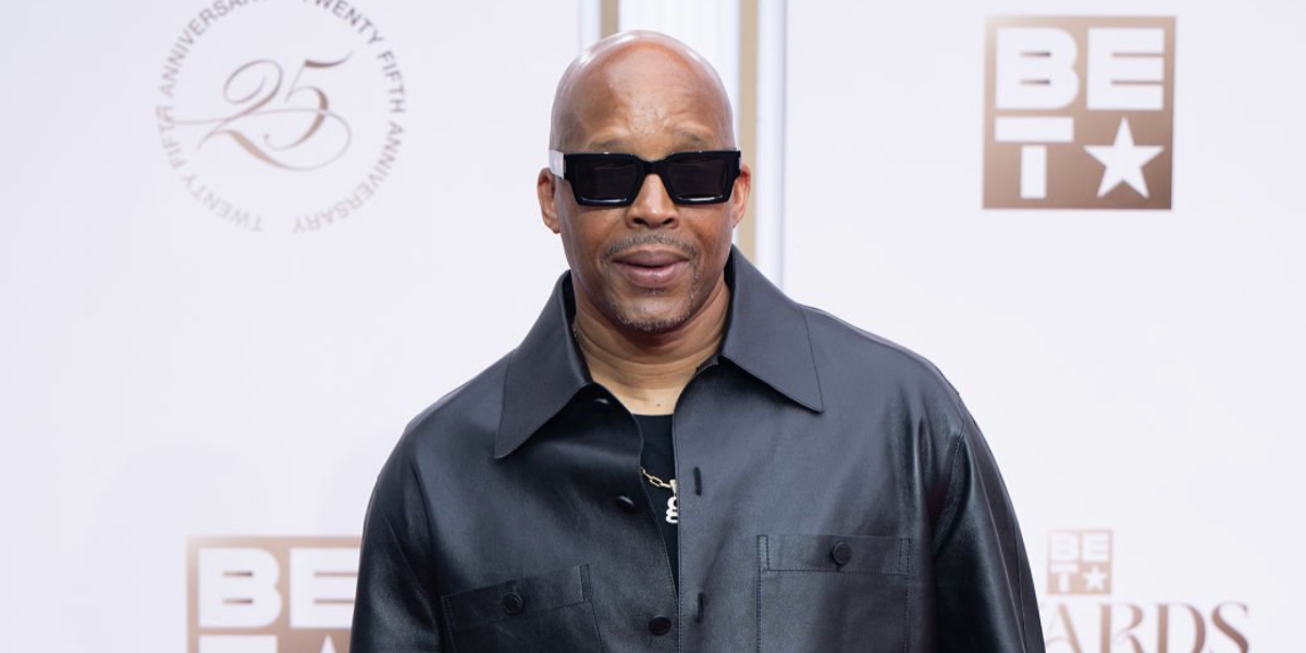 Rapper and record producer Warren G was seen wearing black Saint Laurent SL 572 001 sunglasses at the BET Awards 2025.