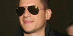 Wentworth Miller was seen wearing gold Ray-Ban Aviator RB 3025 181 sunglasses