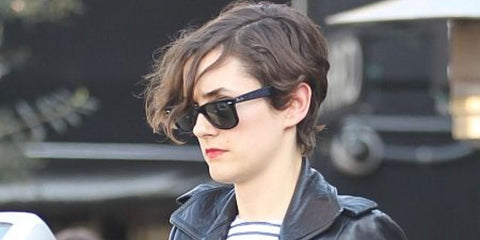 Winona Ryder is seen wearing Ray-Ban Wayfarer 2140 901 Black sunglasses while running errands