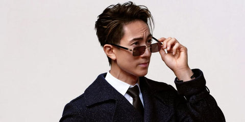 Bruneian actor and singer Wu Chun was seen wearing black and gold Cartier CT0579S 001 rimless sunglasses in a Champion Magazine China feature, November 2025.