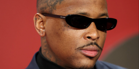 Rapper YG wears  Saint Laurent Sun SL 557 Shade 001 at GQ's Men of the Year Party 2023 - buy online. 