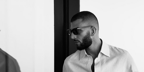 Model and former boxer Younes Bendjima was seen wearing black Zegna EZ0270/S 20E sunglasses in his Instagram post, June 2025.