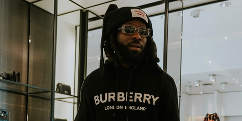 American football player Zach Pascal was seen wearing transparent grey Prada PR 06YS 12R09T sunglasses in his Instagram post, February 2025.