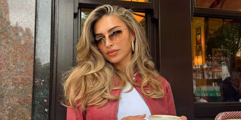 Television personality Zara McDermott was seen wearing gold Ray-Ban RB 3749 001/51 sunglasses with brown gradient lenses in her Instagram post, June 2025. Shop online now on Pretavoir