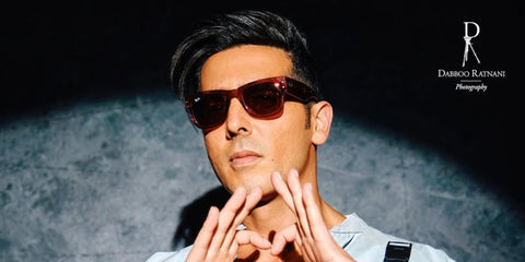 Bollywood actor Zayed Khan was seen wearing transparent red Ray-Ban Mega Wayfarer RB 0840S 6679/B1 sunglasses in his Instagram post, April 2023. Shop online now on Pretavoir