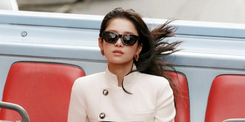Chinese actress Zhang Jingyi was seen wearing black Burberry BE4454 3001/87 sunglasses in a Burberry campaign.