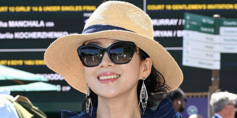 Zhang Ziyi was seen wearing black Ralph Lauren The Isabel RL8216U 5001/8G sunglasses at the Wimbledon Tennis Championships 2026 Final.