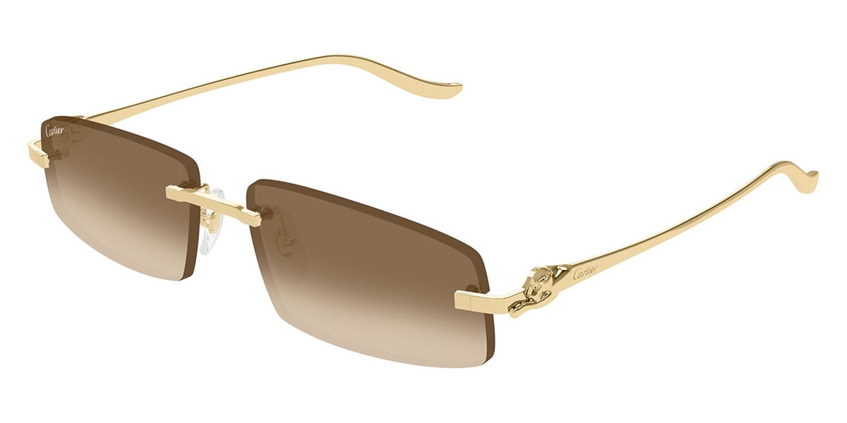 Rapper Gold Buffs Glasses Cartier Panthere CT0505S 003 Sunglasses