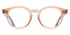 Cutler and Gross 1378 13 Crystal Peach and Striped Brown Havana with Blue Control Glasses