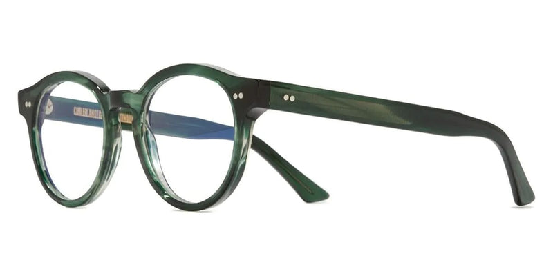 Cutler and Gross 1378 15 Striped Dark Green with Blue Control Glasses