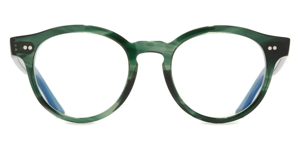 Cutler and Gross 1378 15 Striped Dark Green with Blue Control Glasses