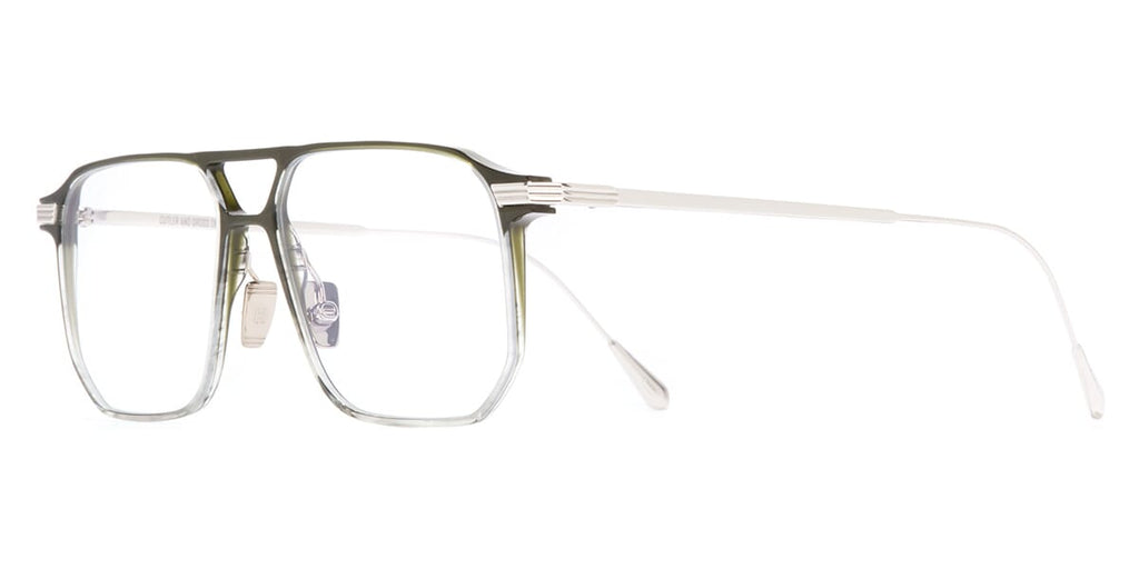Cutler and Gross Aurum 0006 03 Green to Rhodium Grey Gradient Glasses