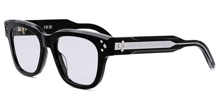 Side view of Dior thick black eyeglasses frame