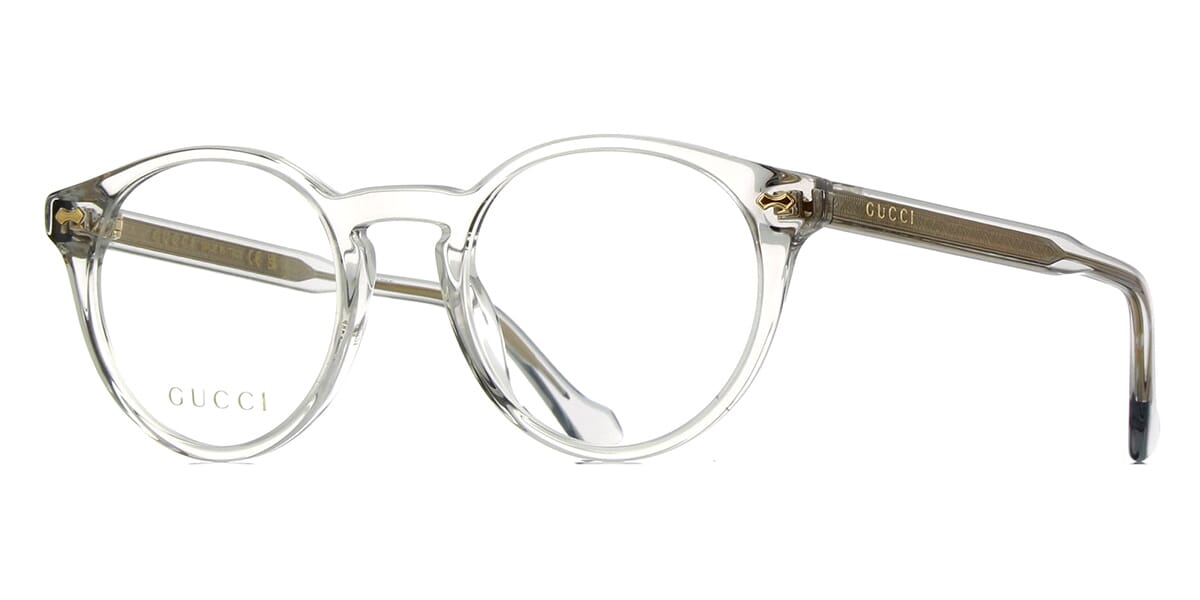 Walnut shape crystal clear frame glasses