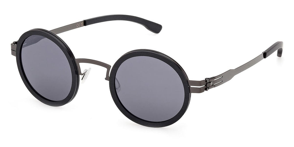 ic! Berlin Sun Bent Gunmetal Rough Black Sunglasses