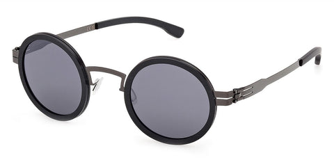 ic! Berlin Sun Bent Gunmetal Rough Black Sunglasses