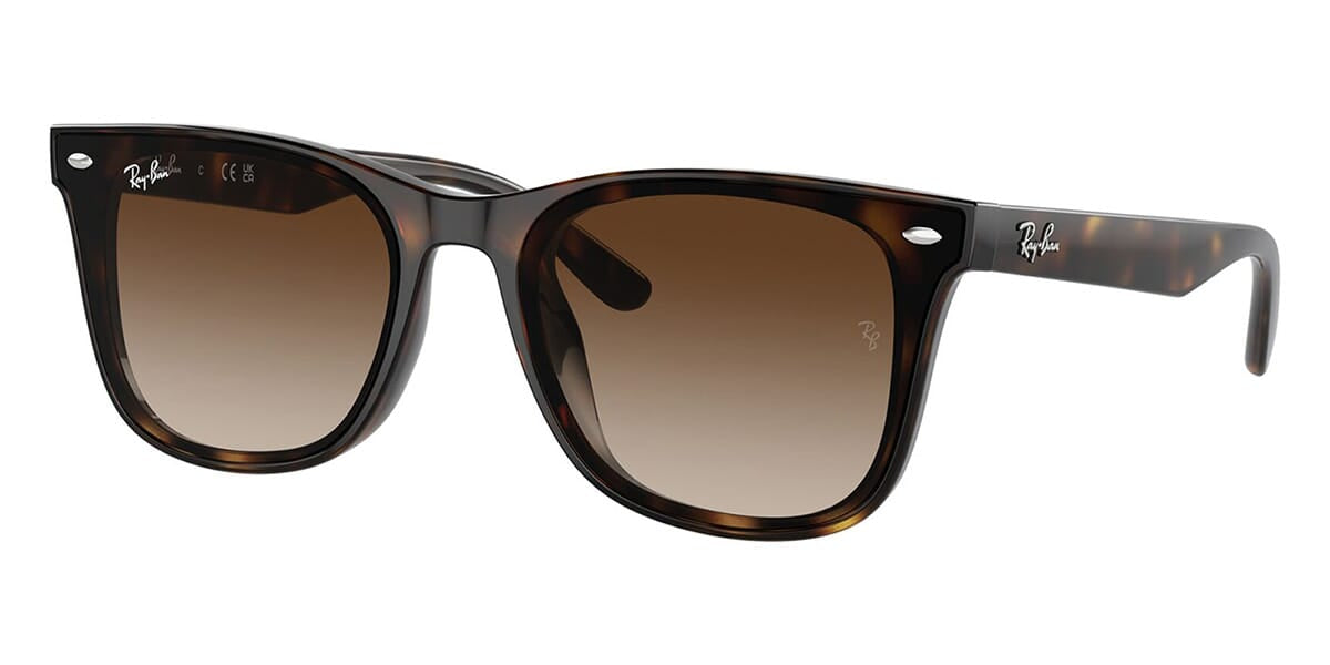 Three quarter view of large RayBan Havana sunglasses frame