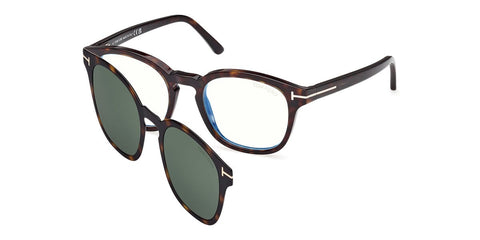 Tom Ford TF5532-B 01D Blue Control with Magnetic Clip On Glasses