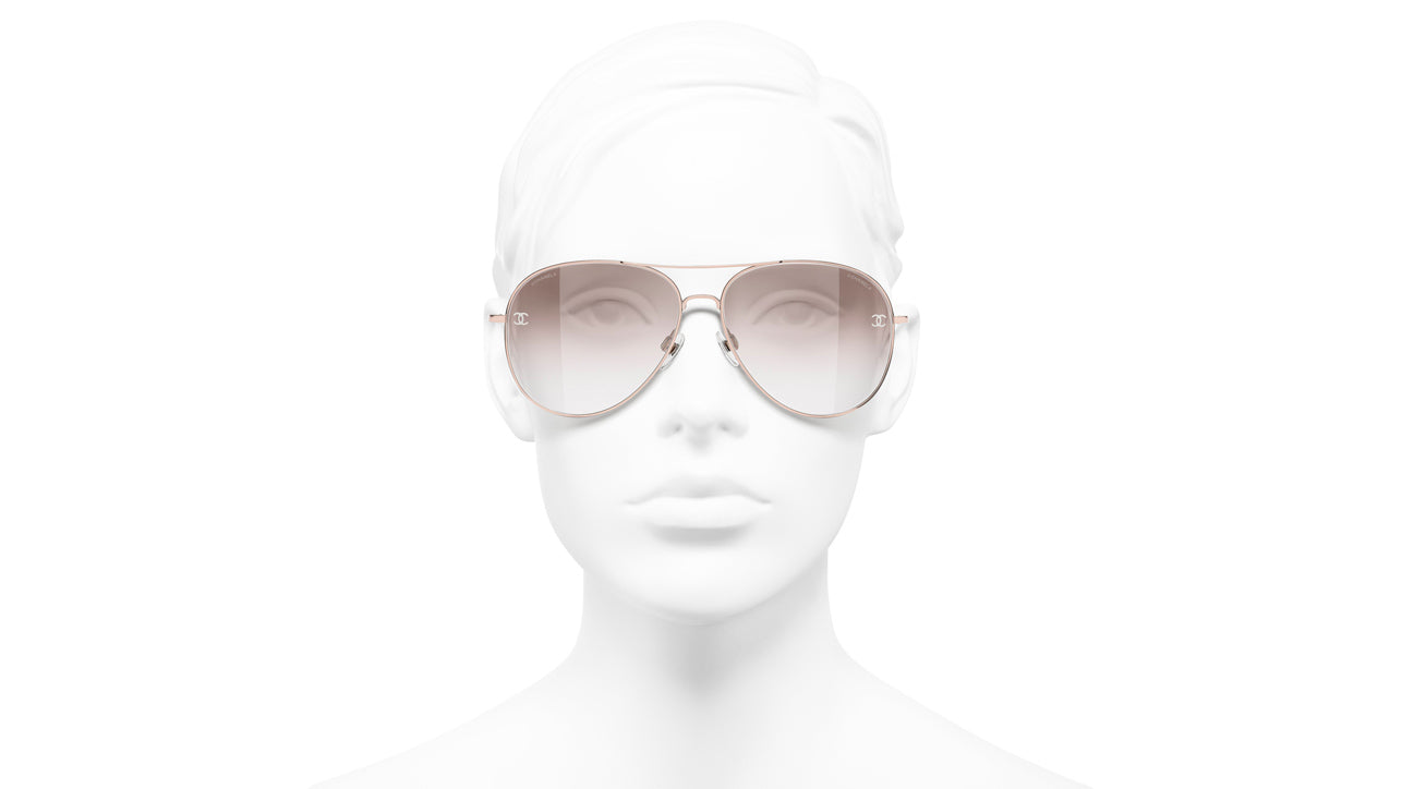 Sunglasses: Square Sunglasses, metal & glass pearls — Fashion | CHANEL