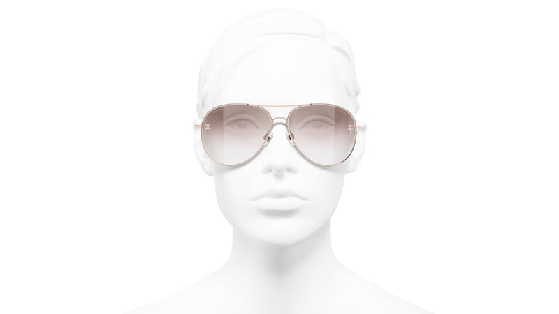 Chanel Pilot Sunglasses C11713 Pink Gold