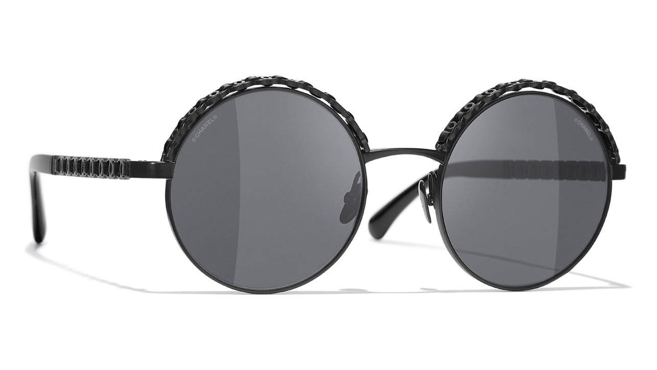 Chanel 4265 C101/S4 Black Round Polarised Sunglasses | PRETAVOIR 