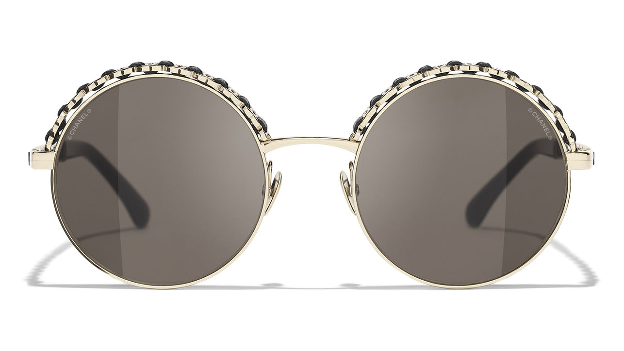 Chanel Round Sunglasses in Gray  Lyst
