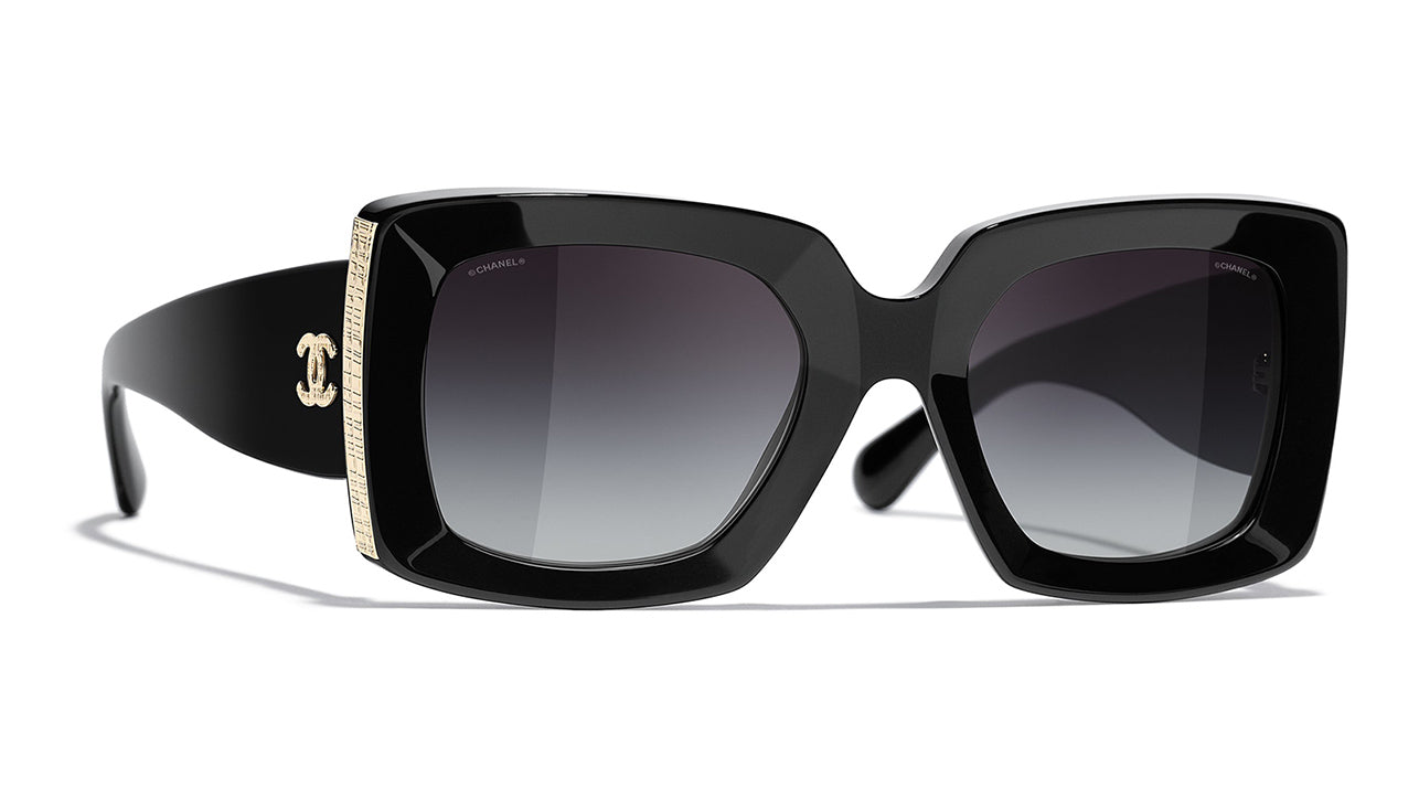 Chanel 5435 C622/S6 Sunglasses Rectangle Sunglasses Black