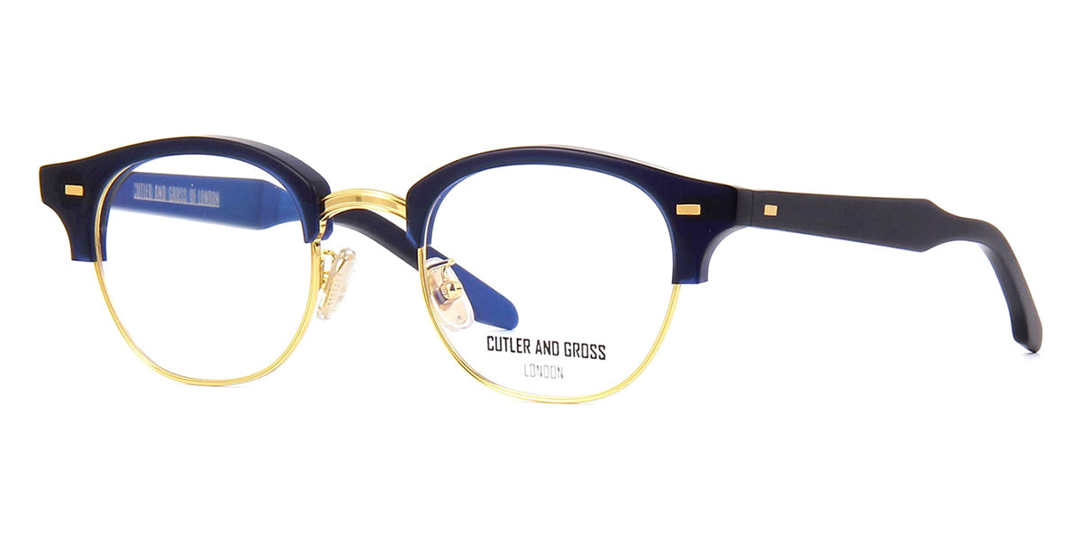 Side view of Cutler and Gross browline eyeglasses frame