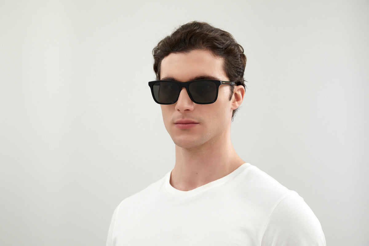 Gucci GG0381SN 007 Polarised Black and Crystal - As Seen On Mohamed Omar & LaDainian Tomlinson