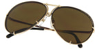 Porsche Design 8478 A Gold Frame - Brown + Blue Lenses - As Seen On Johnny Depp & Laurence Fishburne
