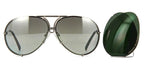 Porsche Design 8478 B Chrome Frame - Grey + Dk Green Lenses - As Seen On Kourtney Kardashian