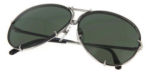 Porsche Design 8478 B Chrome Frame - Grey + Dk Green Lenses - As Seen On Kourtney Kardashian